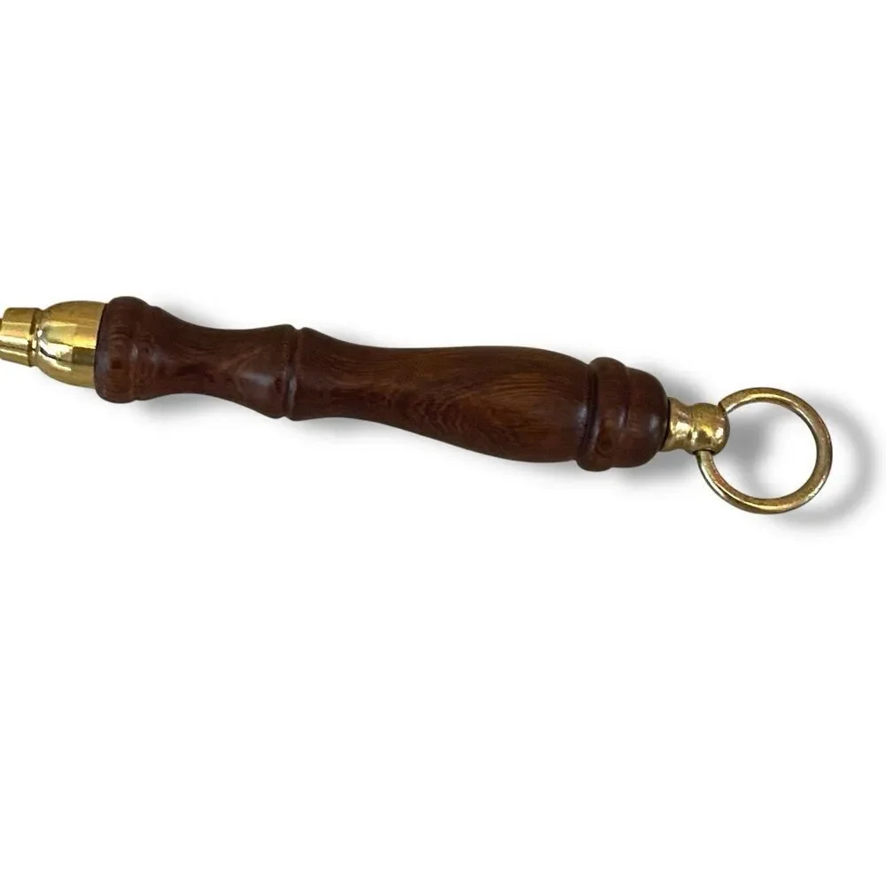 Vintage Brass Wood Candle Snuffer Mariner Six Ivory 10 Inch dinner Candles W/Box